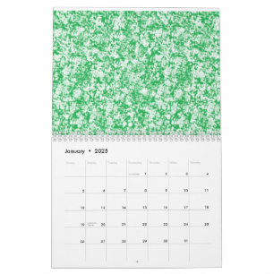 Calendário Uma luxuosa e verde com frentes delicadas e arcaic