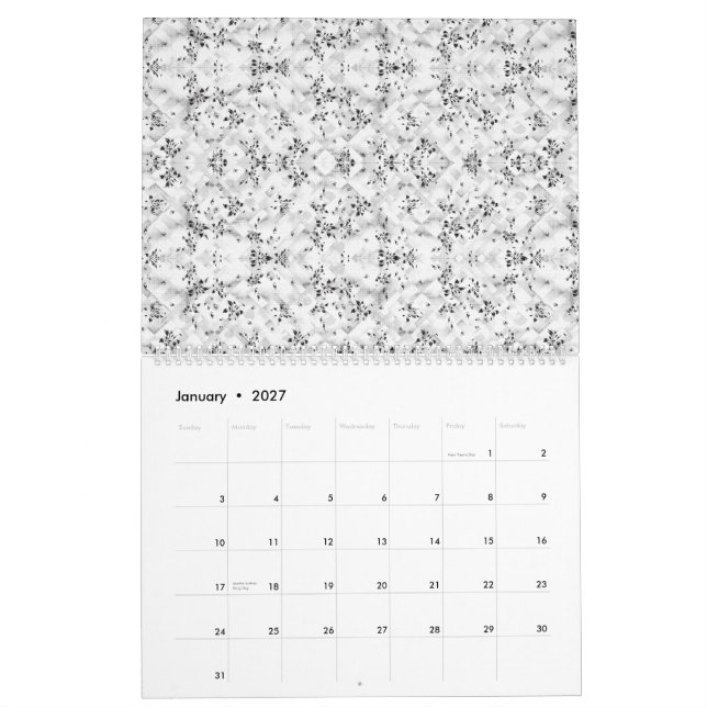Calendário Uma parede visualmente impressionante com padrão b (Jan 2027)