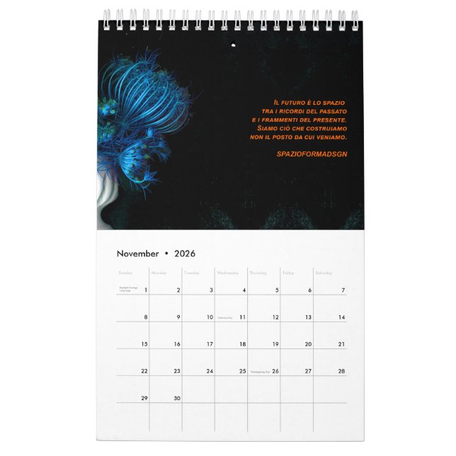 Calendário Uma súbita mudança no jardim italiano (Nov 2026)