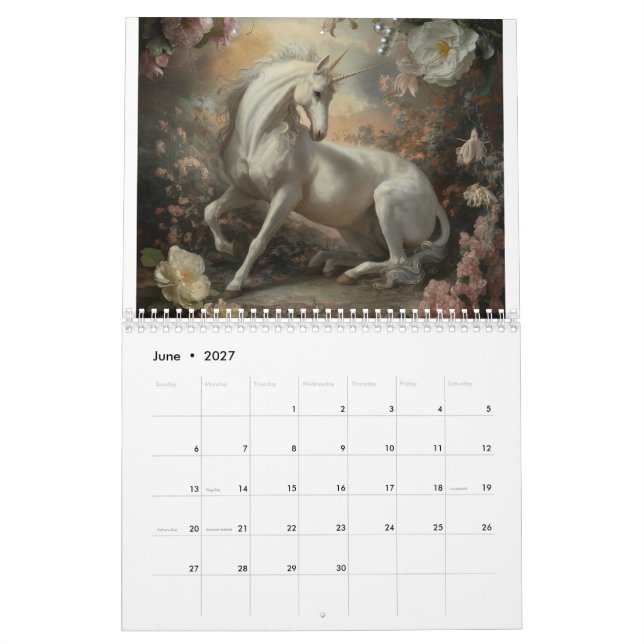 Calendário Unicórnio Místico (Jun 2027)