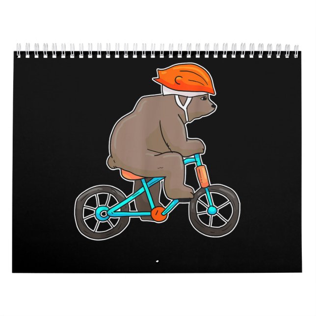 Calendário urso sobre ciclismo de bicicleta (Capa)