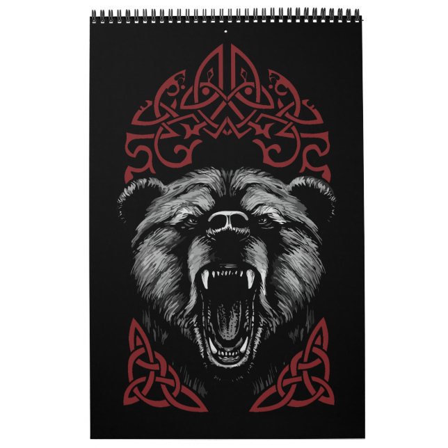 Calendário Urso Vikingo Rugindo (Capa)