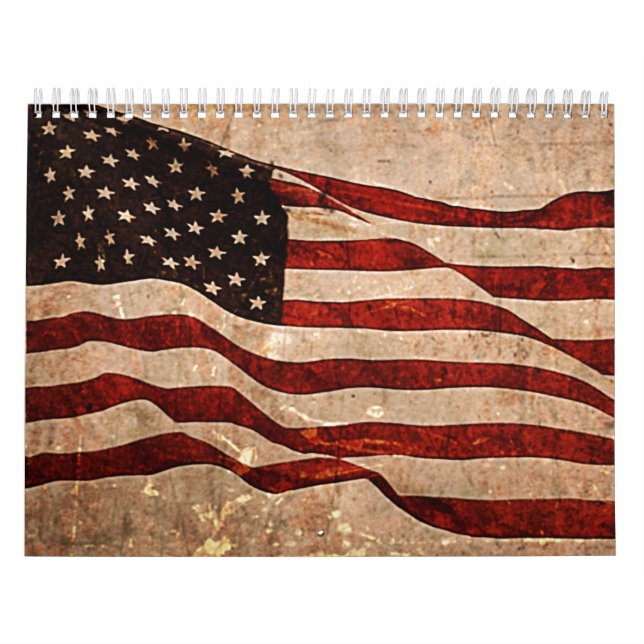 Calendário USA Vintage American Flag (Capa)