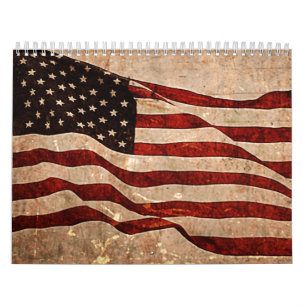 Calendário USA Vintage American Flag
