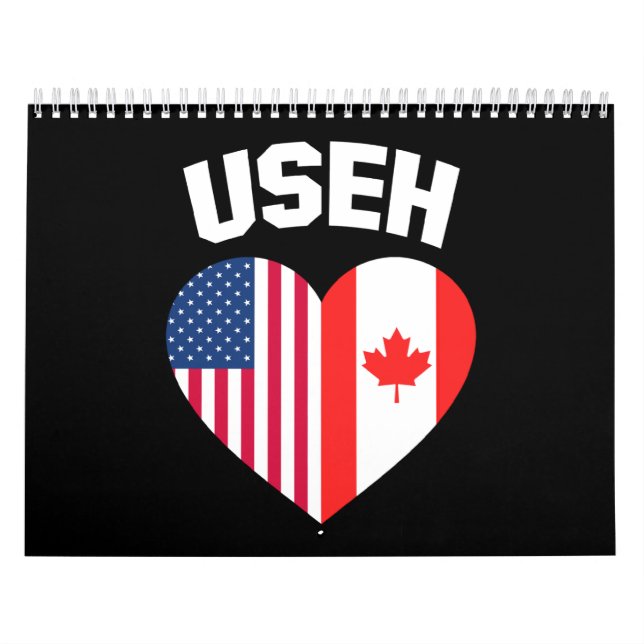Calendário USEH America Canada Flag Funny American (Capa)