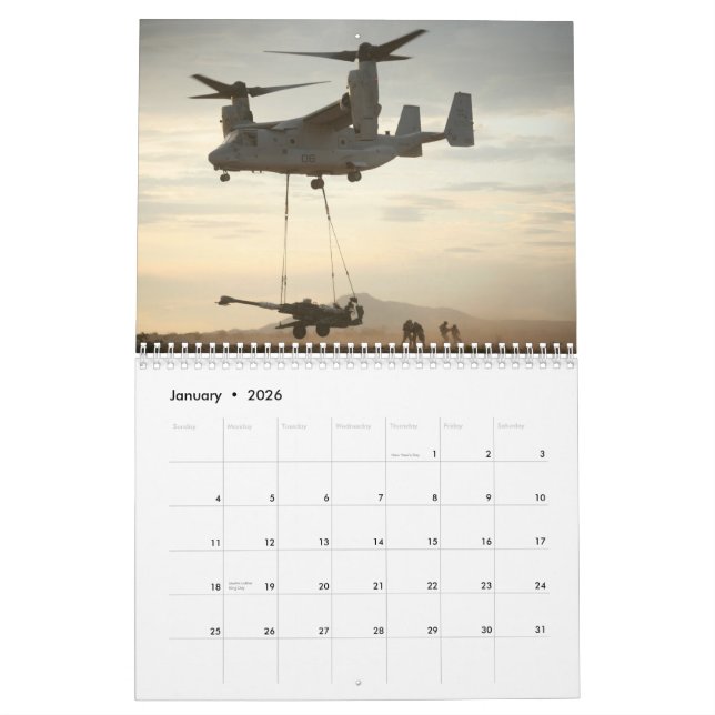 Calendário V-22 Osprey 2012 (Jan 2026)