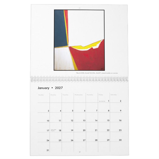 Calendário VAL M COX CALENDAR-WORKS na edição do ÓLEO 1-U.S. (Jan 2027)