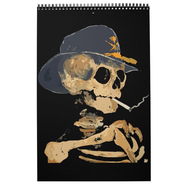 Calendário Vaqueiro Esqueleto Fumando (Capa)