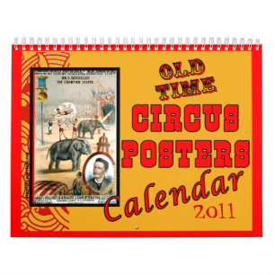 Calendário velho de 2014 posters do circo do temp