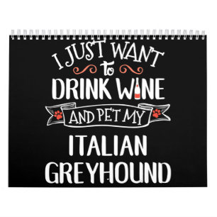 Calendário Vendedor de Vinhos de Greyhound Italiano e Proprie