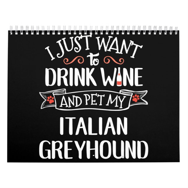 Calendário Vendedor de Vinhos de Greyhound Italiano e Proprie (Capa)