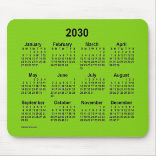 Calendário Verde Amarelo 2030 por Janz Mouse Pad