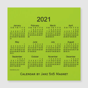 Calendário Verde Amarelo de 2021 por Imagem 5x5 d