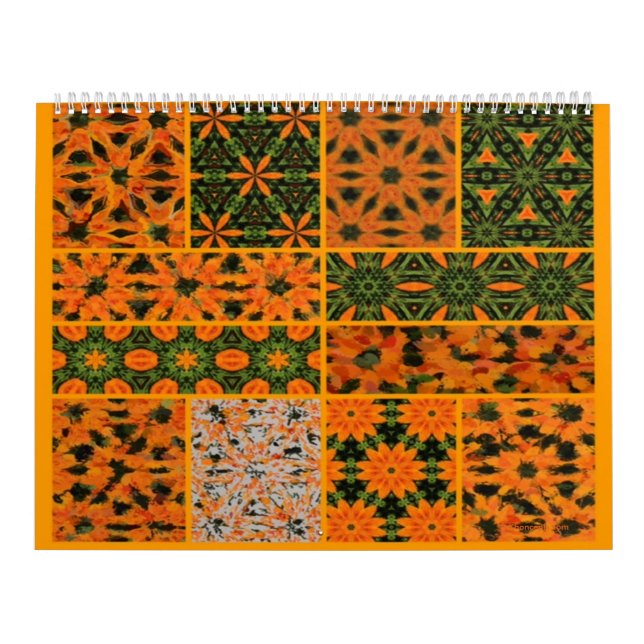 Calendário Verde e Laranja Dahlia (Capa)