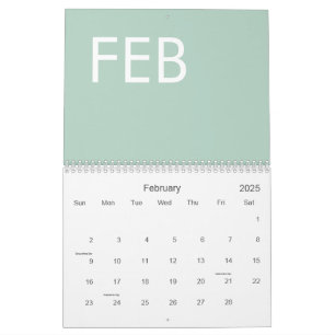 Calendário Verde Sage Minimalista Moderno