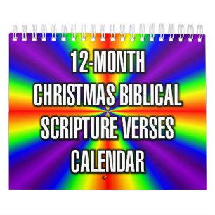 Calendário Versículos Bíblicos de Natal de 12 Meses