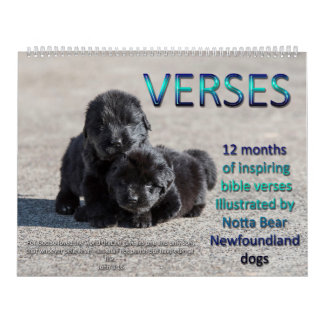 Calendário Versos de Notta Bear Newfoundlands