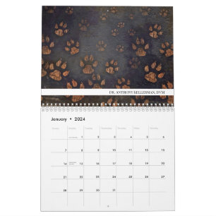 Calendário Veterinário de Impressão de Via Única