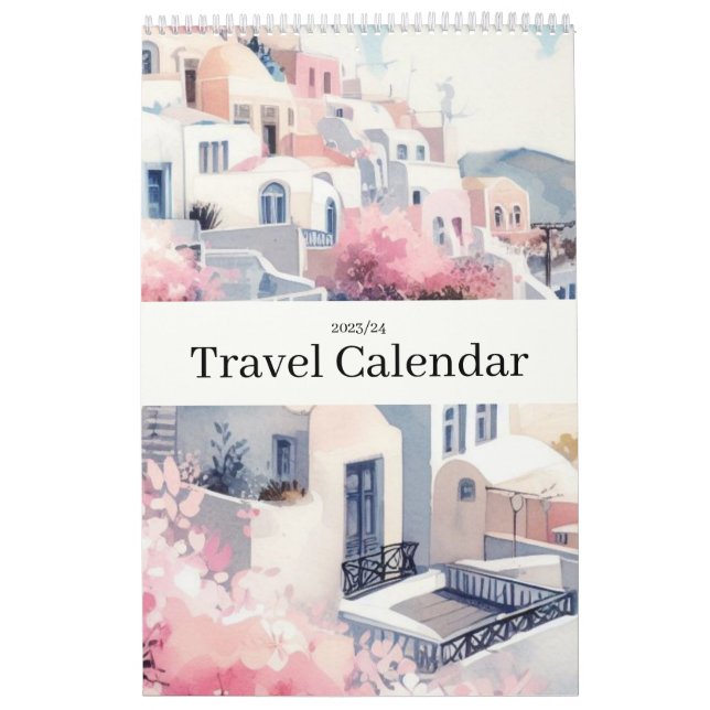 Calendário Viagem Europa Rosa Girly (Capa)