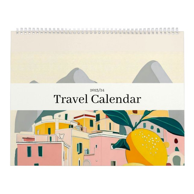 Calendário Viagem Europa Rosa Girly (Capa)