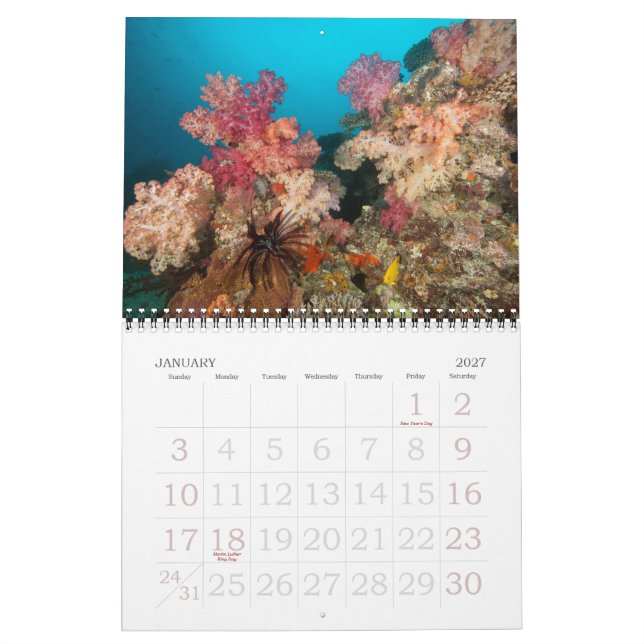 Calendário Viagens subaquáticas 2011 (Jan 2027)