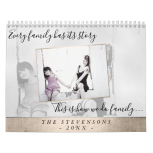 Calendário Vida familiar   Ano Dourado Elegante em Fotos   12