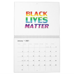 Calendário Vidas Negras - Cotovelo de matéria - cores orgulh