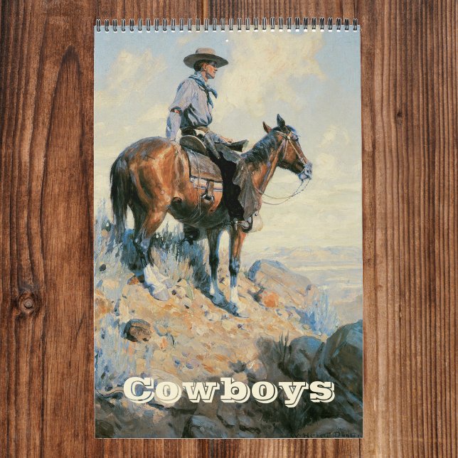 Calendário Vintage American West Cowboys, Western Fine Art (Criador carregado)