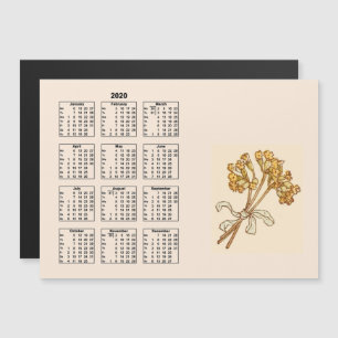 Calendário Vintage Ano de Cheio 2020 Natureza Flor