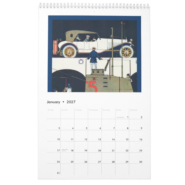 Calendário Vintage Autos 2015 (Jan 2027)