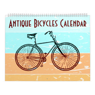Calendário Vintage Bicicletas Retroativas Ilustrações de Fu