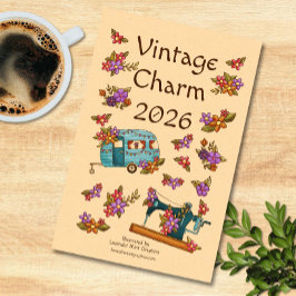Calendário Vintage Charm Retro Nostalgia