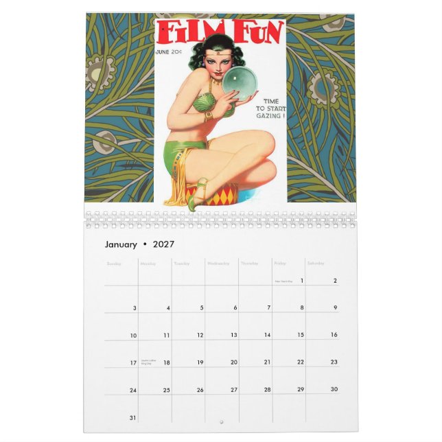 Calendário Vintage FILM FUN (Jan 2027)