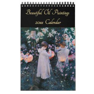 Calendário Vintage Fine Art Belos Pintings Oil 2025 Wall