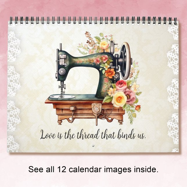 Calendário Vintage Floral (Criador carregado)