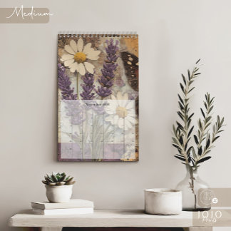 Calendário Vintage Floral Borboleta