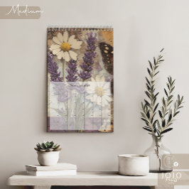 Calendário Vintage Floral Butterfly Calendar