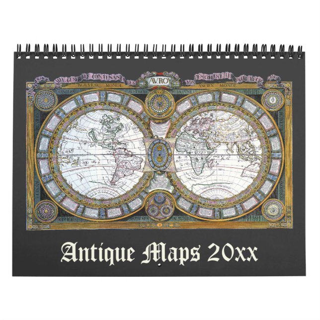 Calendário Vintage Illustration Antique World Maps (Capa)