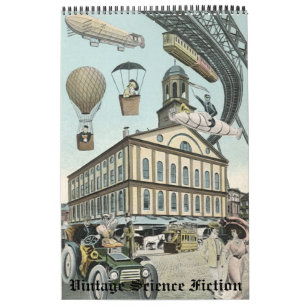 Calendário Vintage Illustration Science Fiction Steampunk
