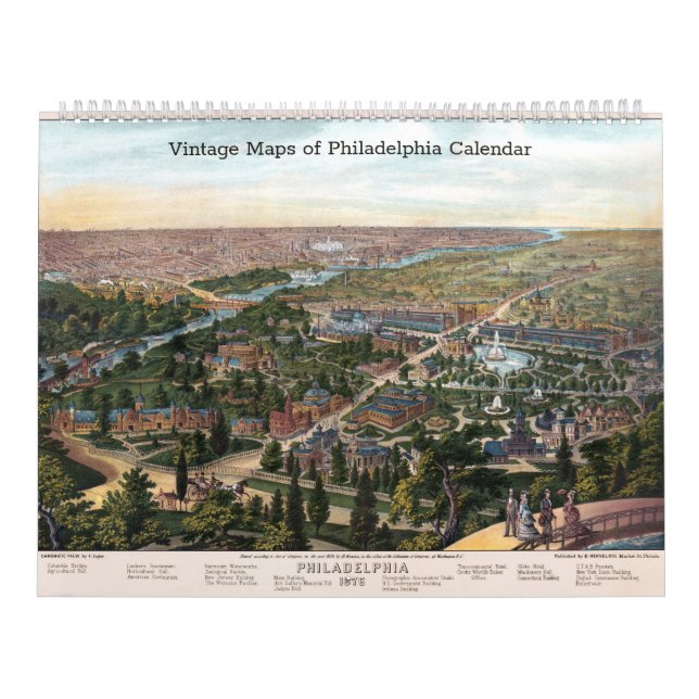 Calendário Vintage Maps of Philadelphia (Capa)
