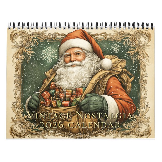 Calendário Vintage Nostalgia 2026 Wall Calendar (Capa)