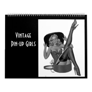 Calendário Vintage Pin-up Girls 14 Imagens Fev-Jan
