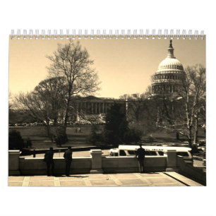 Calendário Vintage retro USA