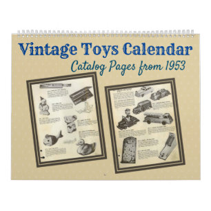 Calendário Vintage Toys 1950s - Páginas de Catálogo Ilustrada