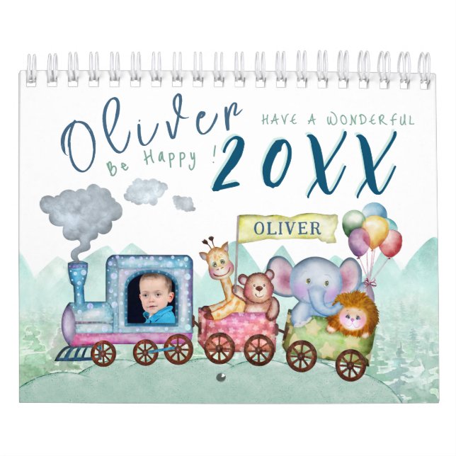 Calendário Vintage Train Transport Birthday (Capa)