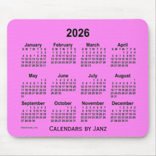 Calendário violeta 2026 por Janz Mouse Pad