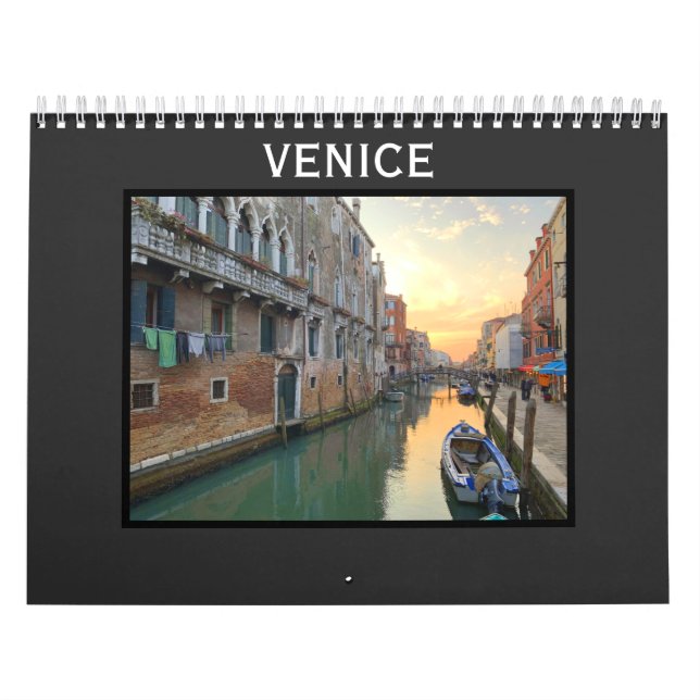 Calendário Vista panorâmica de Veneza e canais (Capa)