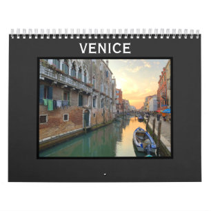 Calendário Vista panorâmica de Veneza e canais