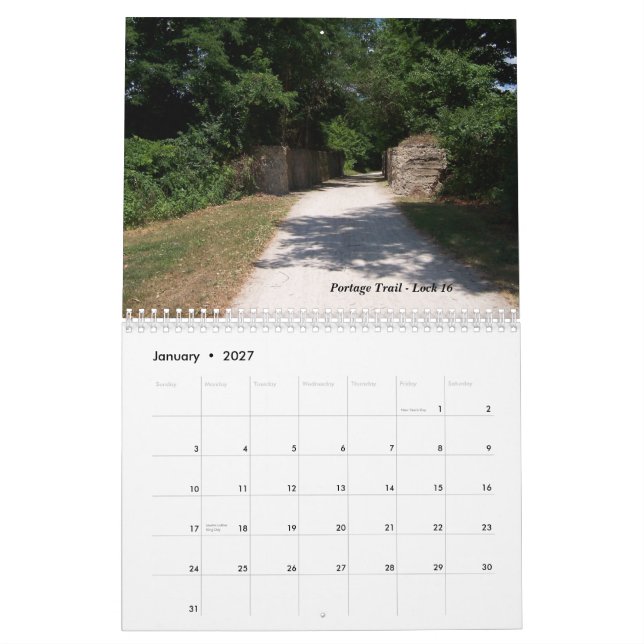 Calendário Vistas ao longo das fugas da bicicleta (Jan 2027)