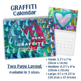 Calendário Vivid Colorful Graffiti Street Art Photography -